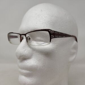 BEAUSOLEIL M163 EYEGLASSES FRAME PARIS HALF RIMLESS RED METAL 52 18 135